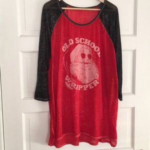 Distressed Raglan “old school wrapper” 3/4 sleeve